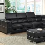 GARZON SECTIONAL Black Bonded Leather Match